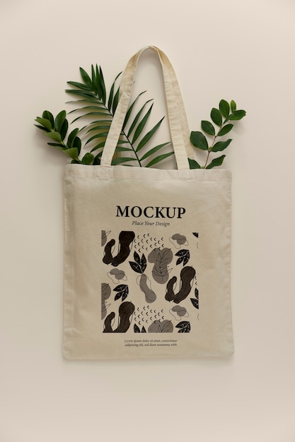 Beautiful tote bag design mockup