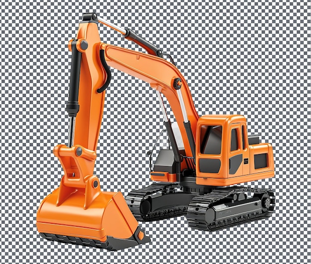 Beautiful Toy Excavator isolated on transparent background