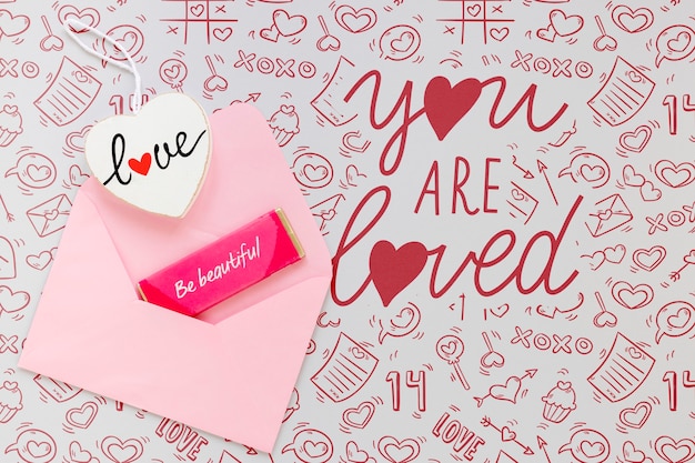 PSD beautiful valentine's day concept