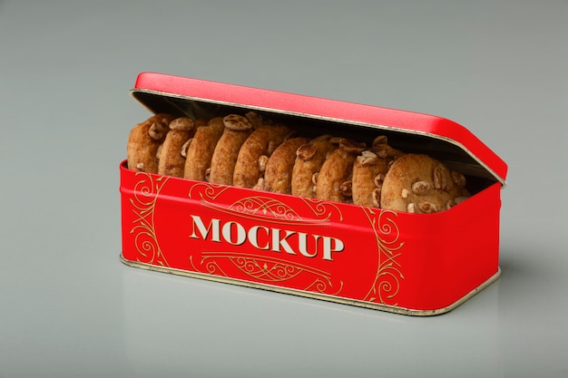 Beautiful vintage cookie box design mockup