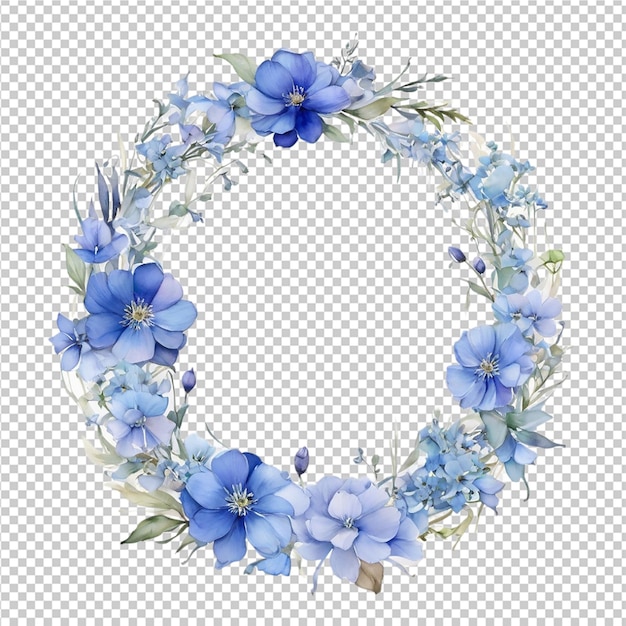 Beautiful Watercolor Floral Different Flower Round Frame shape Design