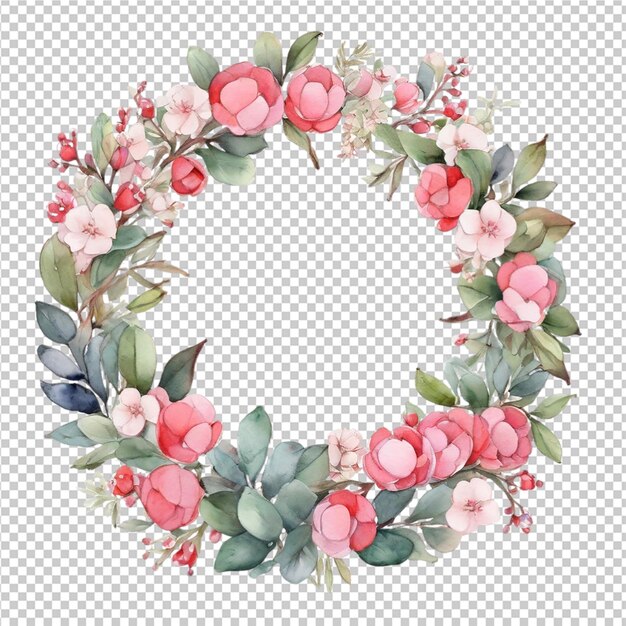 Beautiful Watercolor Floral Flower Round Frame Design