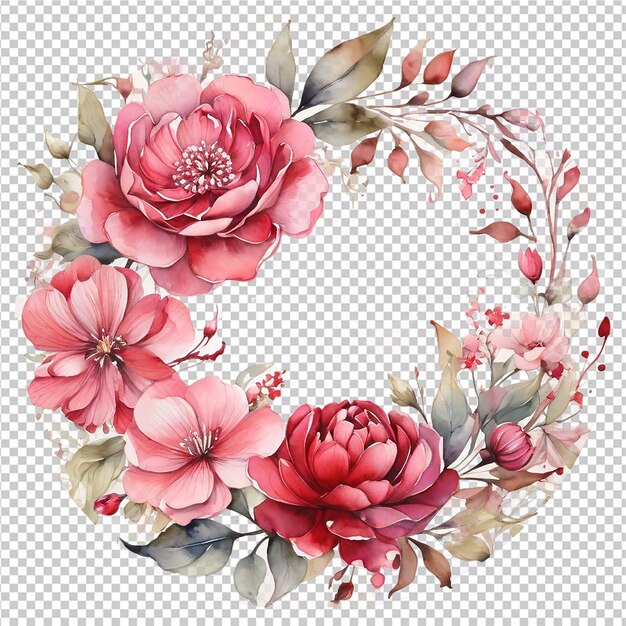 Beautiful Watercolor Floral Flower Round Frame Design