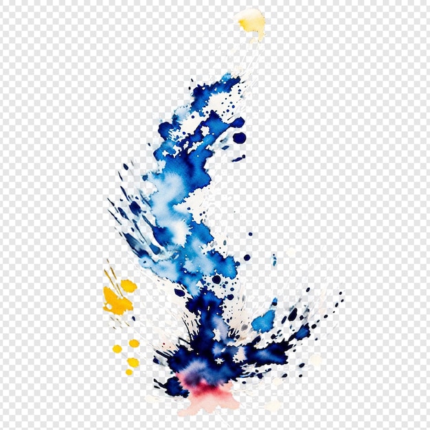 PSD beautiful watercolour splatter on transparent background