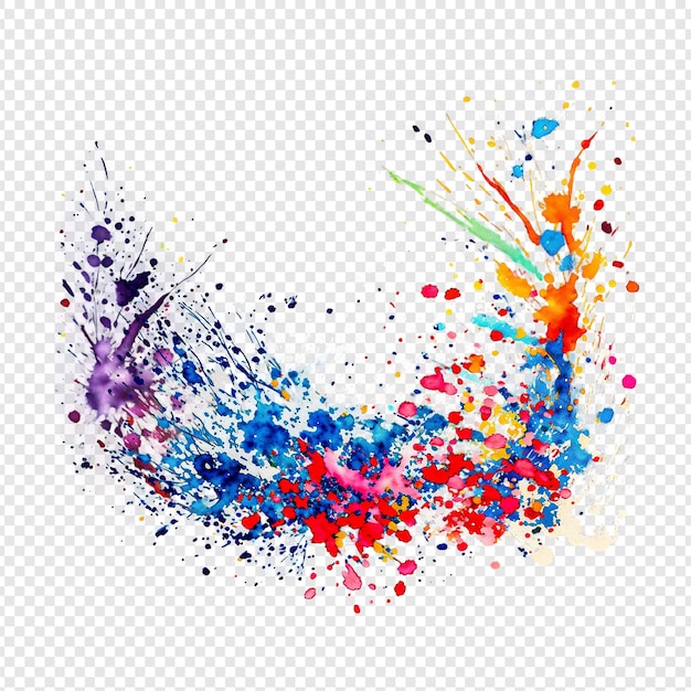 PSD beautiful watercolour splatter on transparent background