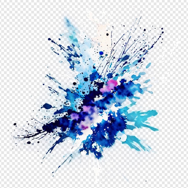 PSD beautiful watercolour splatter on transparent background