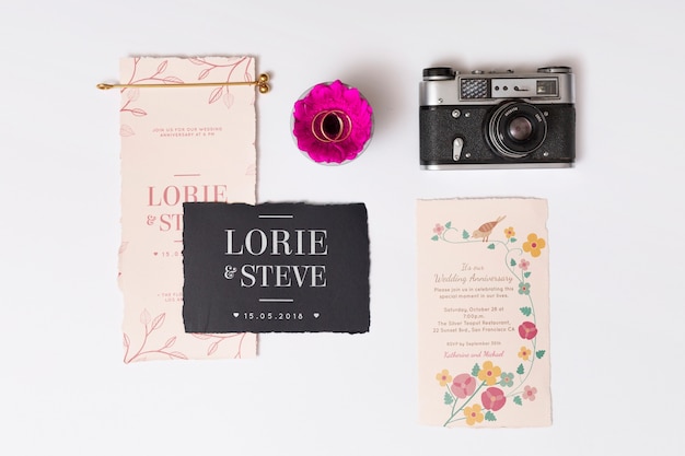 Beautiful wedding card mockup