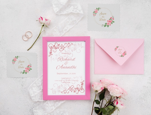 Beautiful wedding concept mock-up