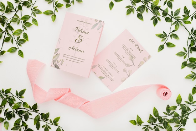 Beautiful wedding concept mock-up