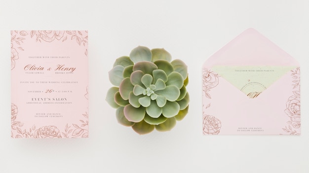 Beautiful wedding concept mock-up