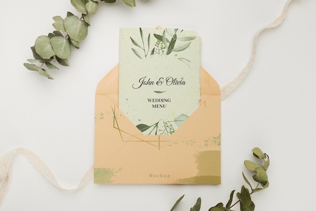 Beautiful wedding concept mock-up