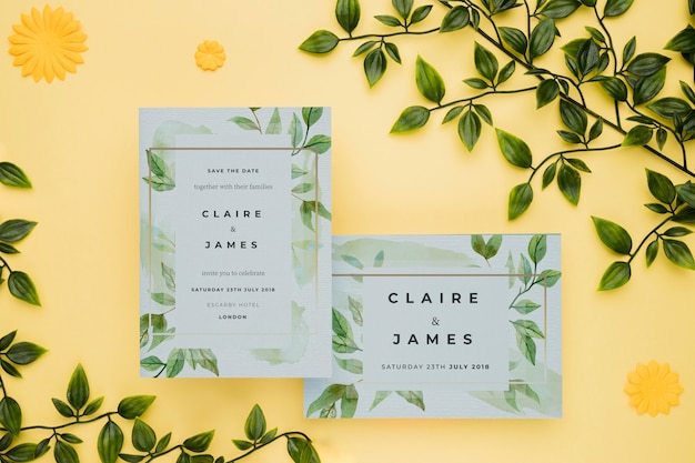 Beautiful wedding concept mock-up