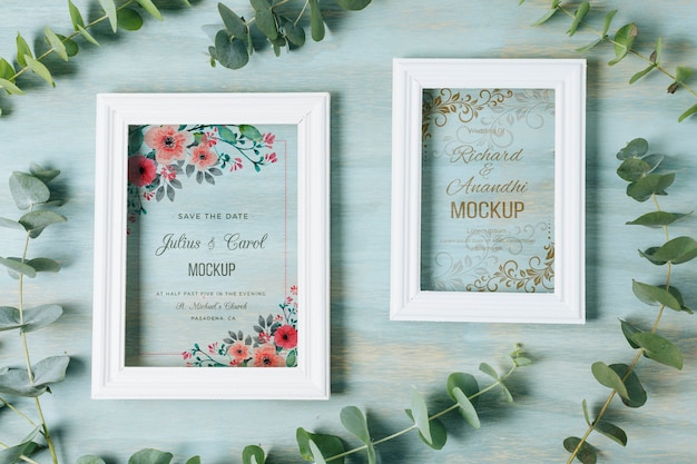 Beautiful wedding concept mock-up