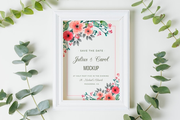 Beautiful wedding concept mock-up