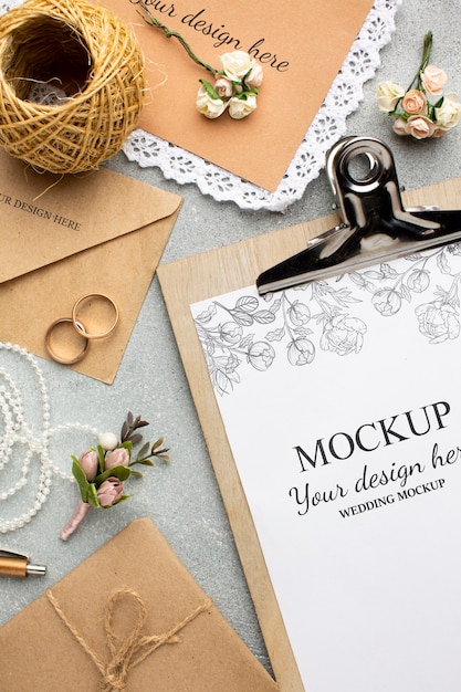 Beautiful wedding concept mock-up