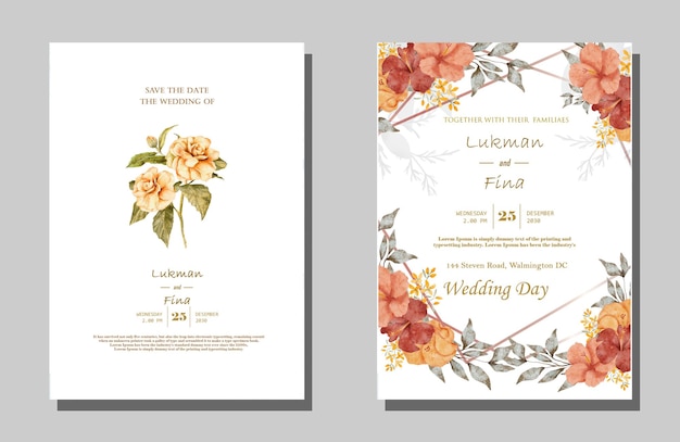 Beautiful wedding invitation template psd