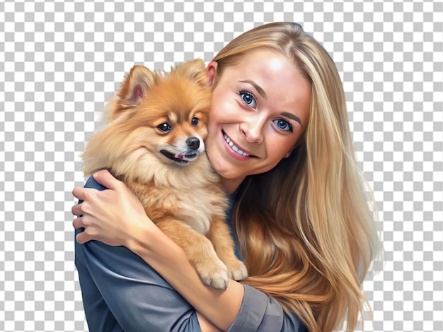 PSD beautiful woman with dog