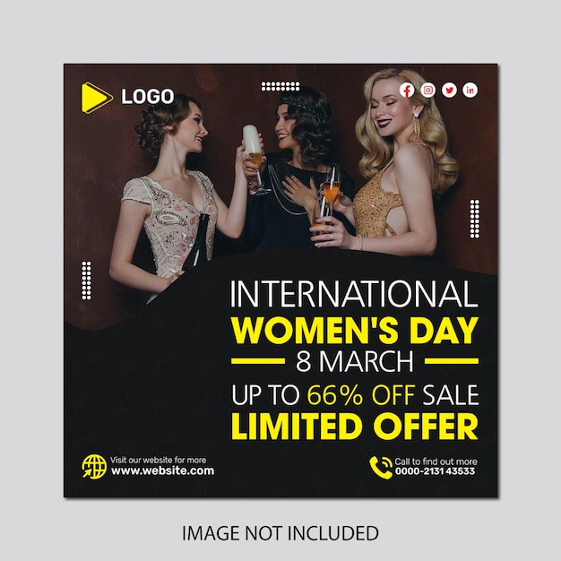 Beautiful women's day poster banner design template