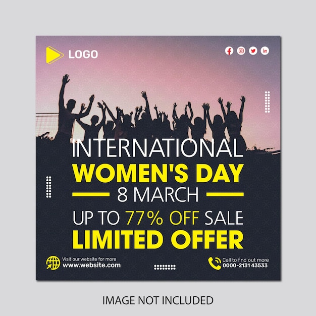 Beautiful women's day poster banner design template