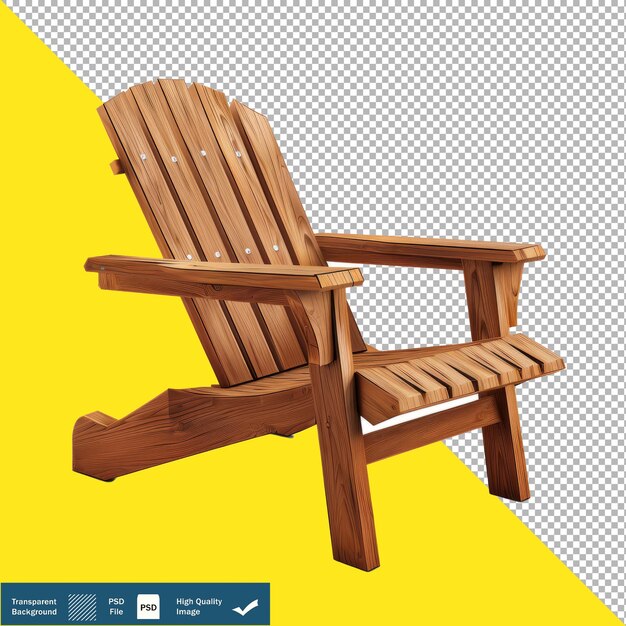 Beautiful Wooden Chair Hyperrealistic Design Transparent Background PNG PSD