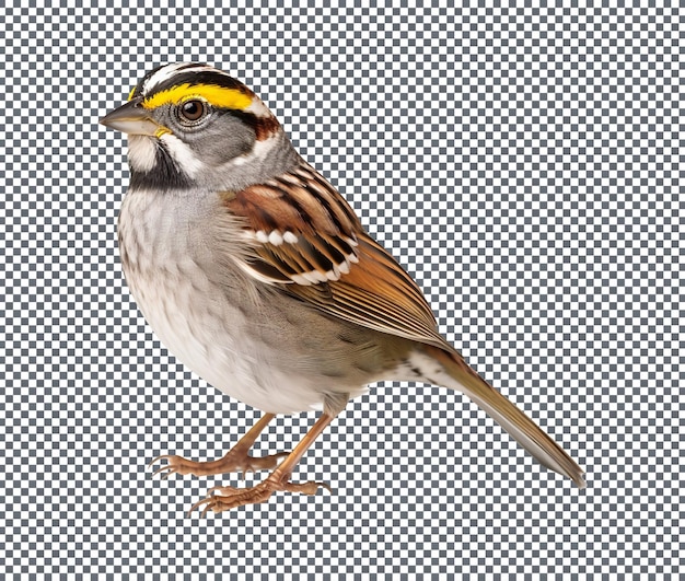 Beautifull and magnificent Whitethroated Sparrow Isolated on transparent background