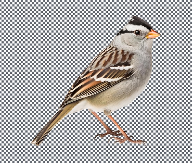 Beautifull and magnificent Whitethroated Sparrow Isolated on transparent background