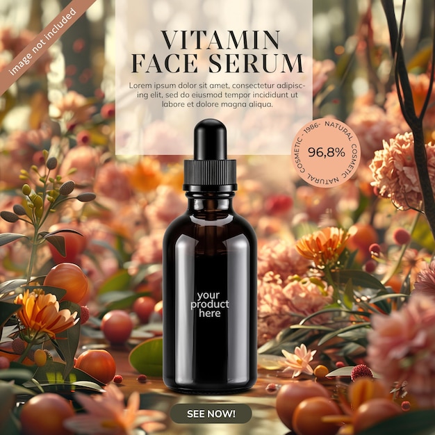 Beautifull social media cosmetic product template for beauty business Face serum instagram post