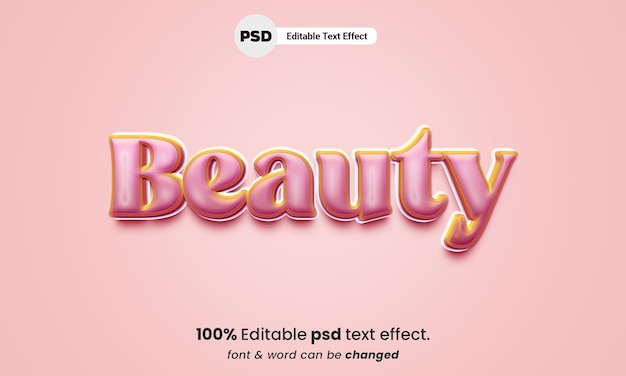 PSD beauty 3d editable premium text effect