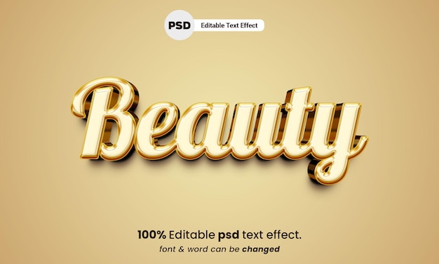 Beauty 3d editable psd text effect