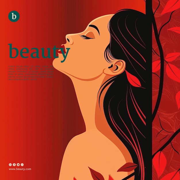 PSD beauty banner template with a woman