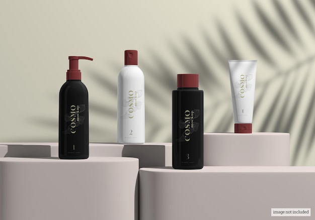 Beauty care cosmetic product mockup set