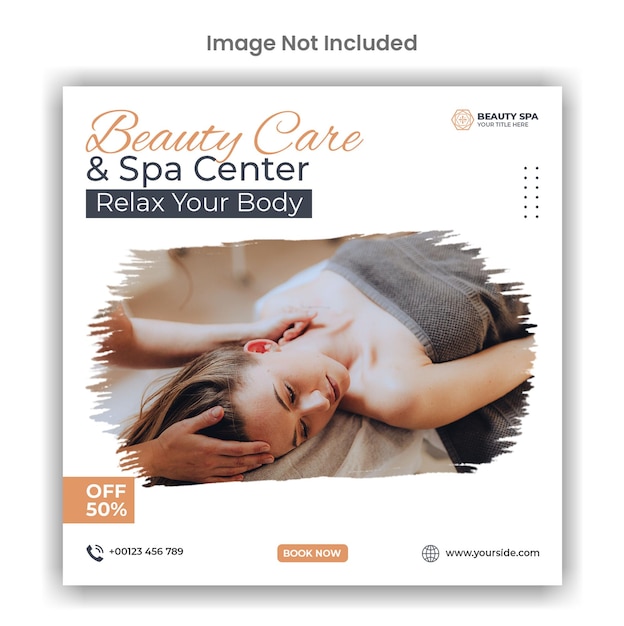 Beauty care and spa social media or instagram post template design