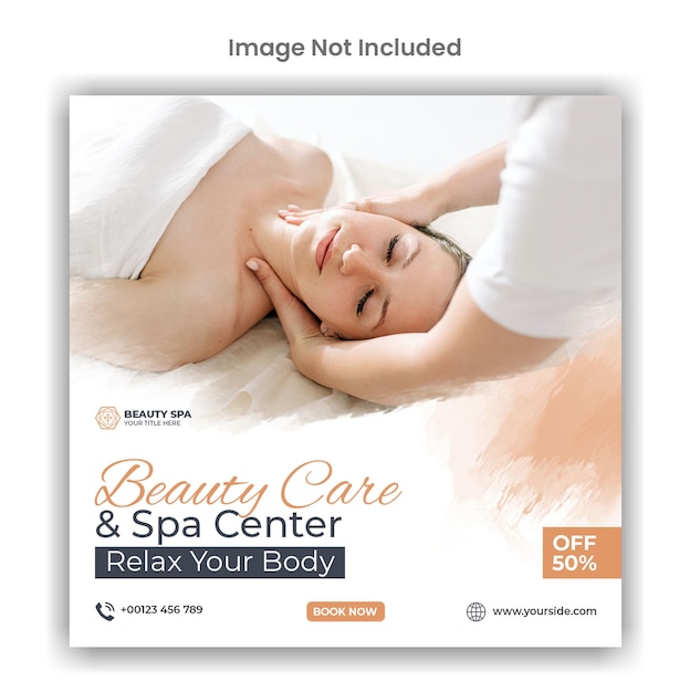 Beauty care and spa social media or instagram post template design