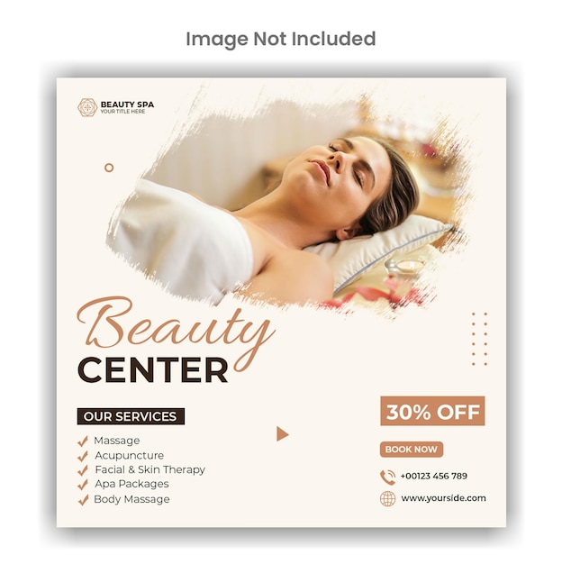 Beauty center social media or instagram post template design