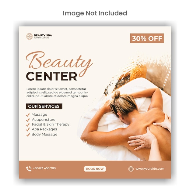 Beauty center social media or instagram post template design