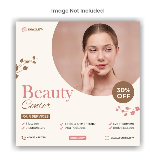 Beauty center social media or instagram post template design