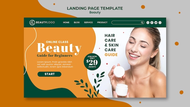 Beauty concept landing page