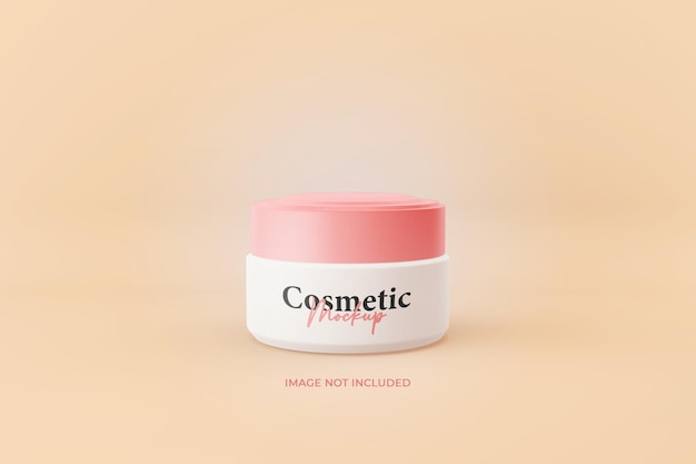 Beauty cosmetic face cream jar product mockup template