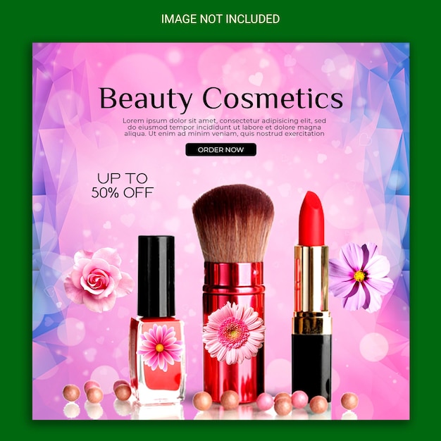 Beauty cosmetics product advertisement design