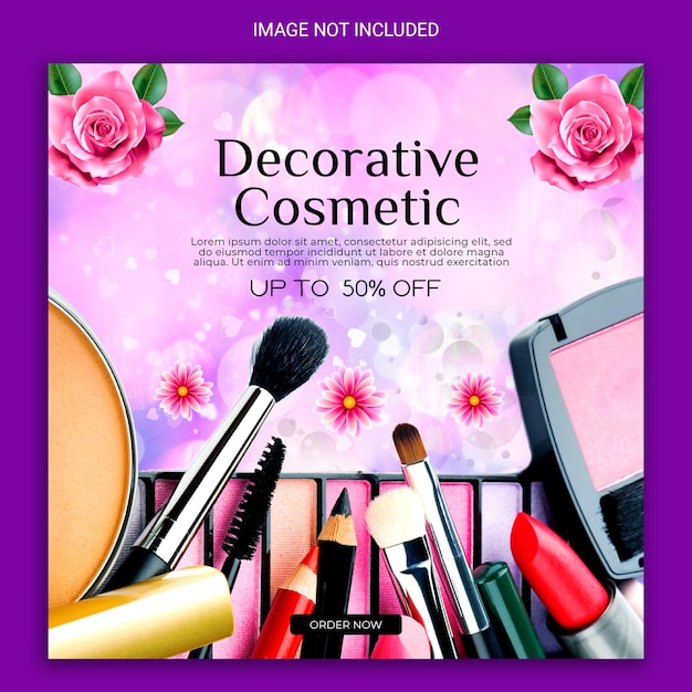 Beauty cosmetics product social media advertising banner