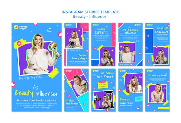 Beauty influencer instagram stories template