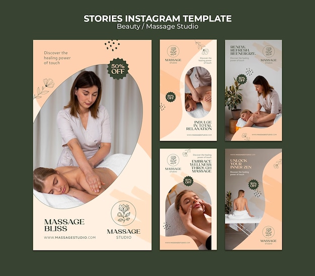 Beauty instagram stories template set