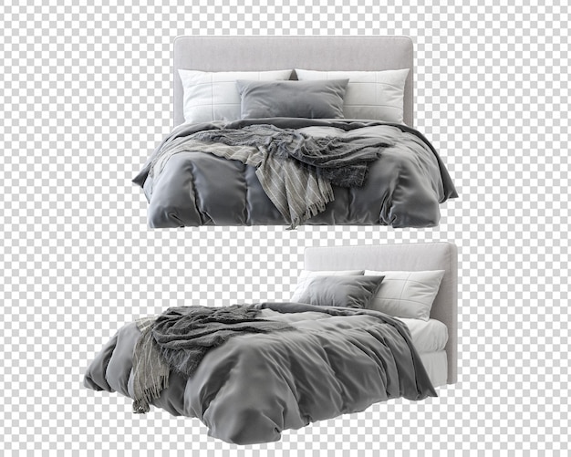 Beauty modern bed in 3d rendering isolated