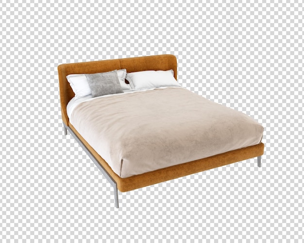 Beauty modern bed in 3d rendering isolated