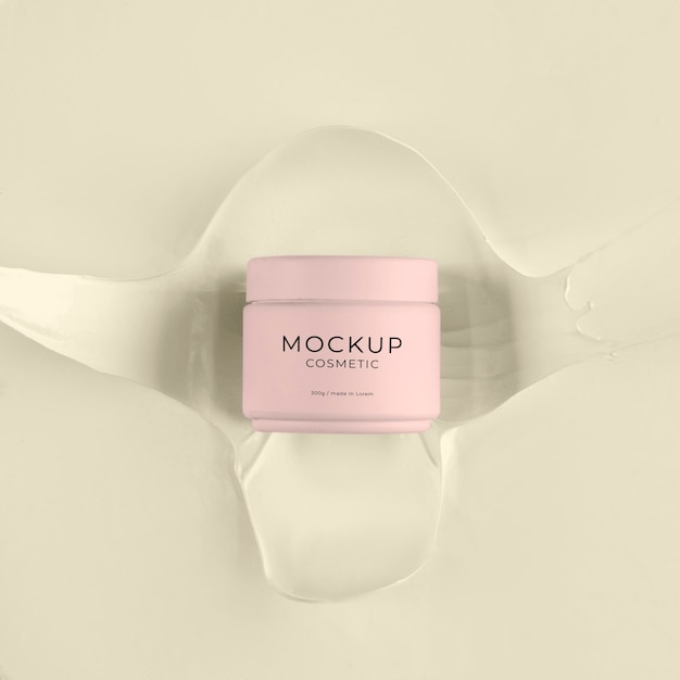 Beauty packaging with liquid effect mockup