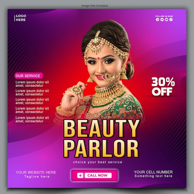 Beauty Parlor Poster Design template