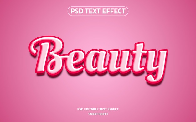 Beauty pink text effect logo mockup