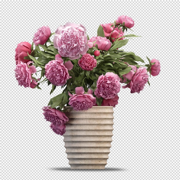 Beauty plant Flower in 3d rendering isolated