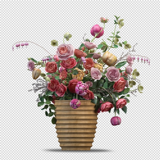 Beauty plant Flower in 3d rendering isolated