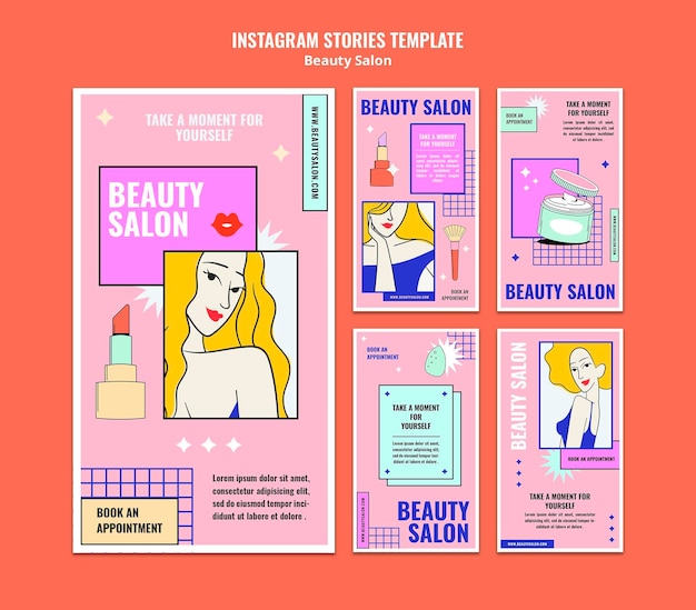 Beauty pop art social media stories